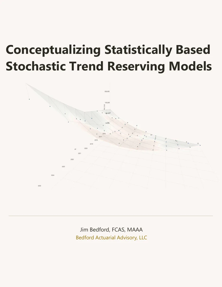 Cover: Conceptualizing Statistically Based Stochastic Trend Reserving Models